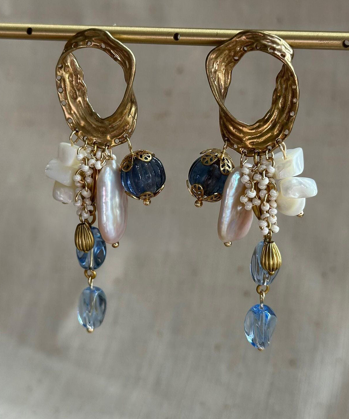 Dame Øredobber Asymmetrisk Perledusk Design 4