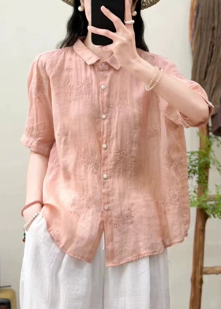 Dame Overdimensjonert Top med Broderi 4