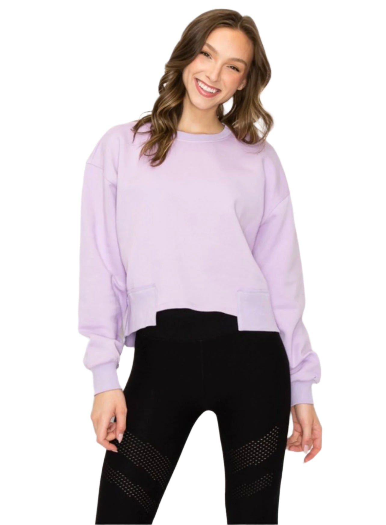 Dame Oversized Cropped Sweatshirt 100% Bomull 0