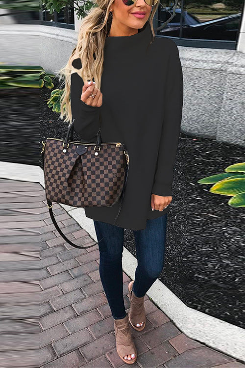 Dame Oversized Genser med Falsk Hals 7