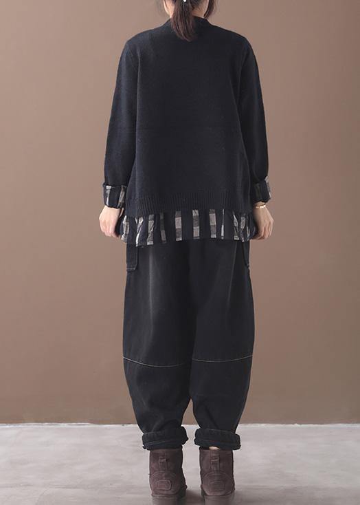 Dame Oversized Genser med O-hals 3