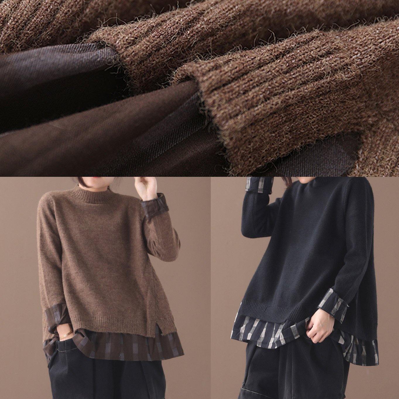 Dame Oversized Genser med O-hals 4