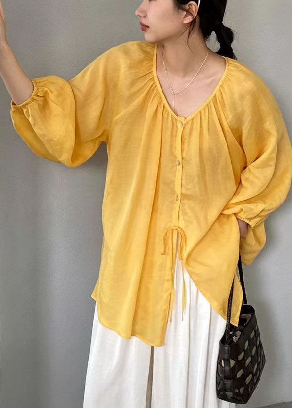 Dame Oversized Linbluse Boho Stil 1