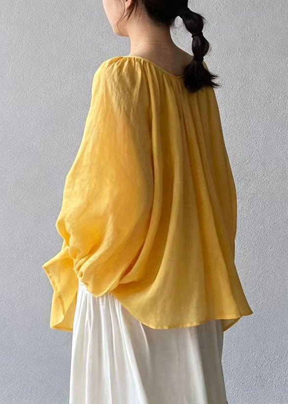 Dame Oversized Linbluse Boho Stil 4
