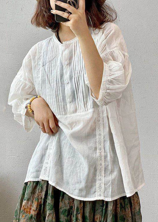 Dame Oversized Skjorte Rynket Stil 2