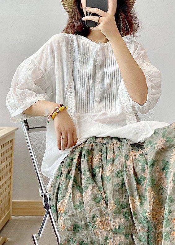 Dame Oversized Skjorte Rynket Stil 4