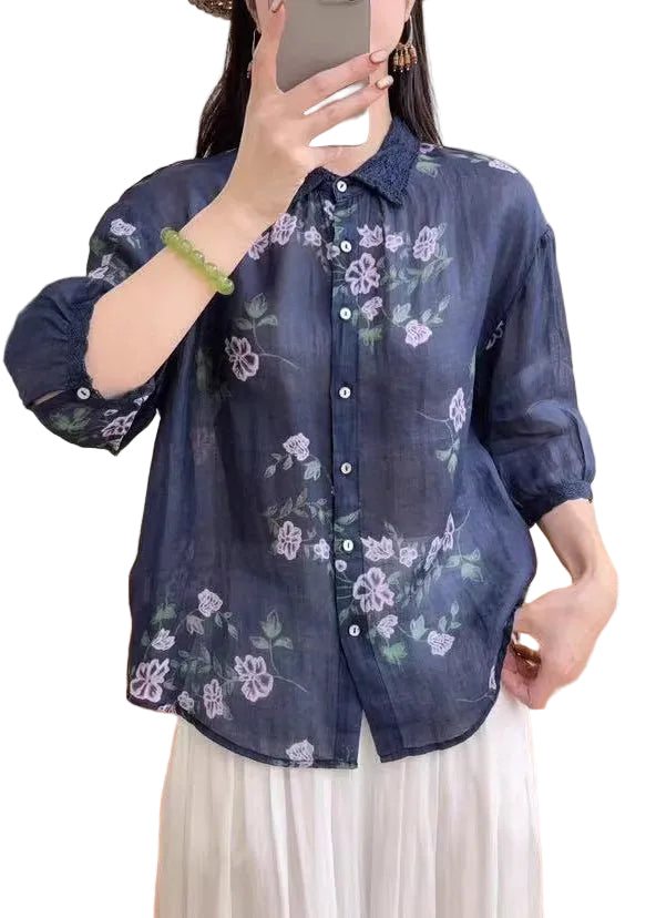 Dame Oversized Topp med Trykk 0