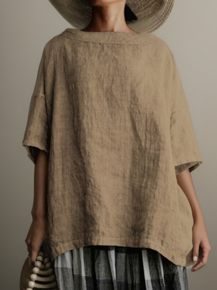 Dame Oversized Tunika med Båthals 6