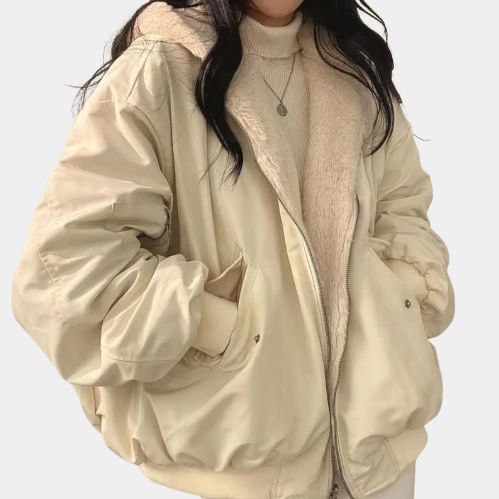 Dame Oversized Vinterjakke Trendy Design 4