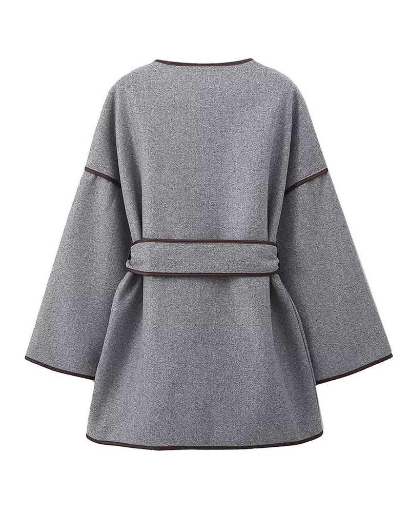 Dame Overtrekk med Stripete Design 7