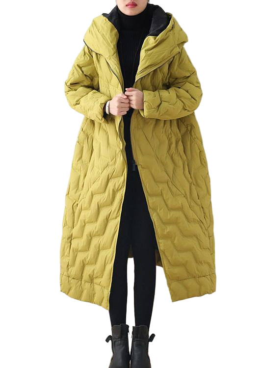 Dame Parkas med Hette i Gul 0