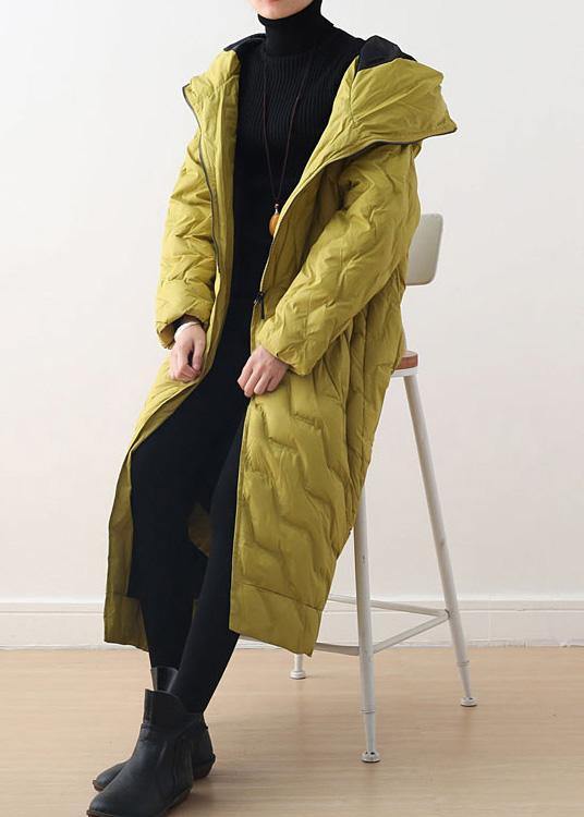 Dame Parkas med Hette i Gul 1