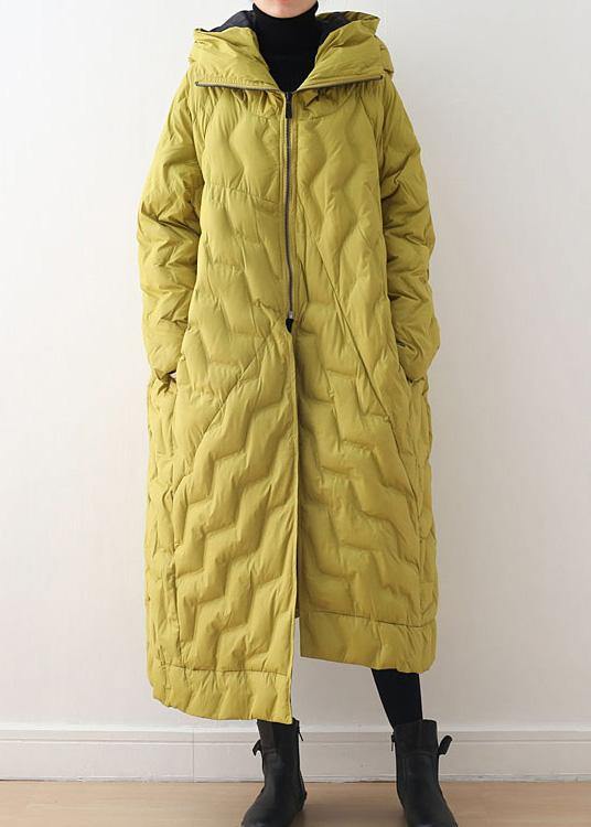 Dame Parkas med Hette i Gul 2