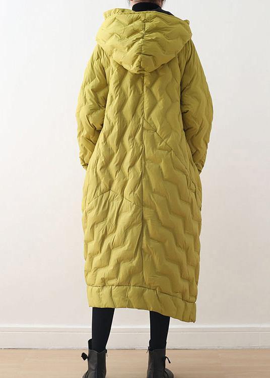 Dame Parkas med Hette i Gul 3