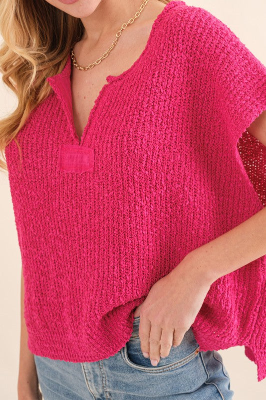 Dame Patch Uten Ermer Genser Fuchsia 1