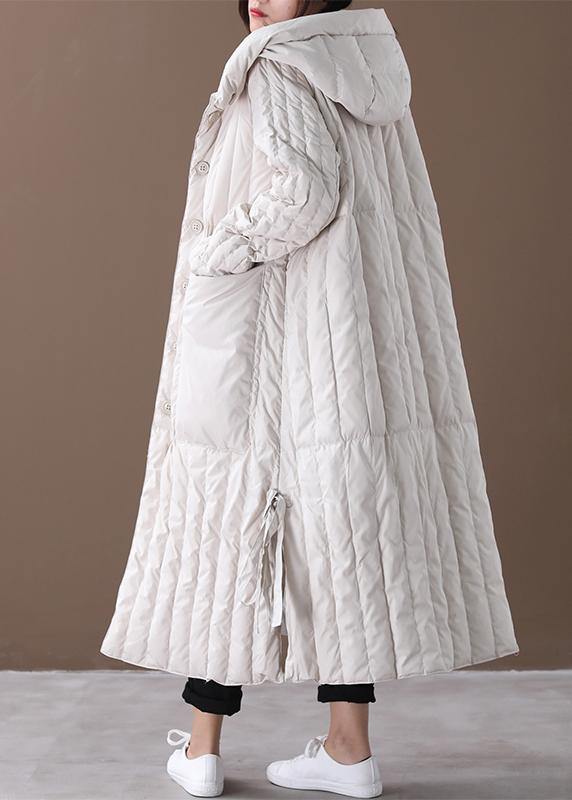 Dame Plus Size Vinter Frakk med Hette og Store Lommer 4