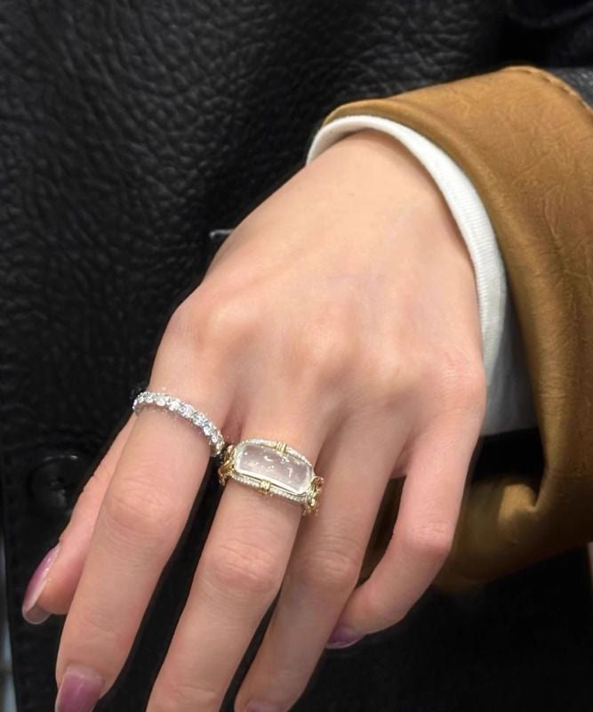 Dame Ring med Sirkon Krystall Design 3