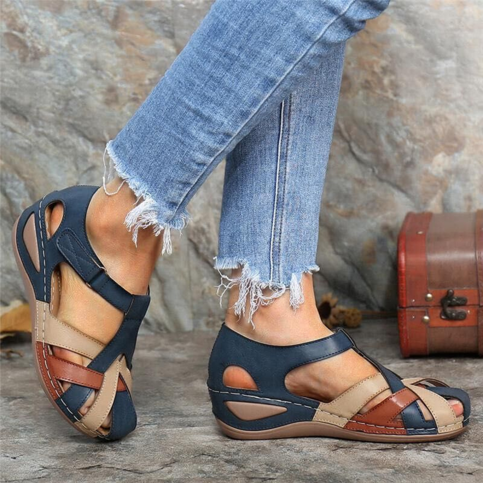 Dame Sandaler Åpen Design Ultralett Komfort 3