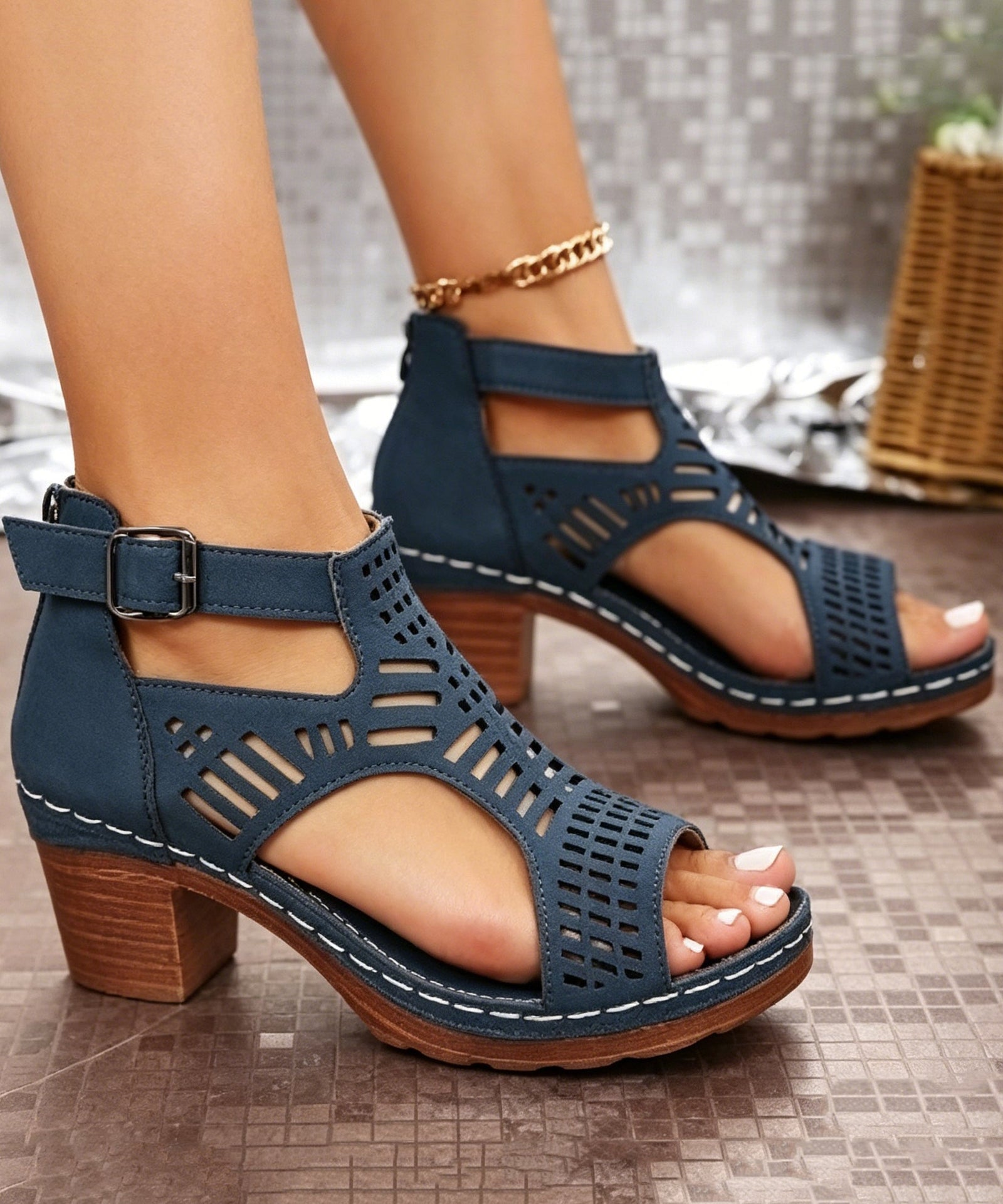 Dame Sandaler Chunky med Hule Detaljer 0