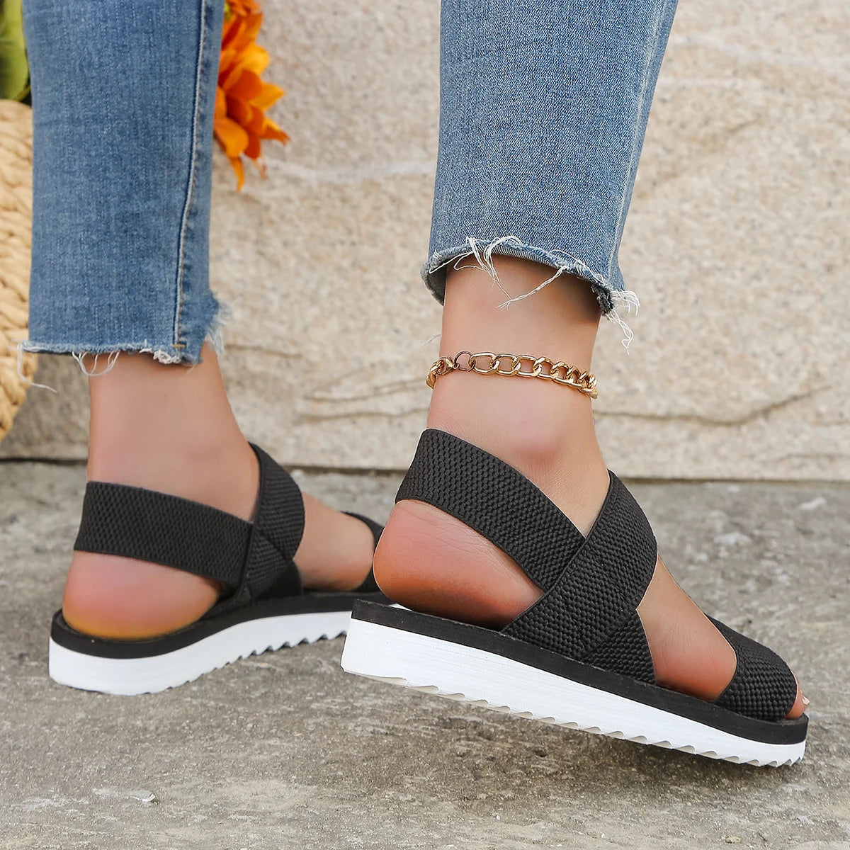 Dame Sandaler Flate med Antiskli Design 2