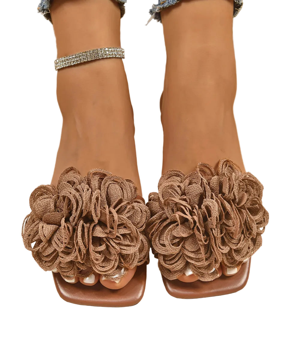 Dame Sandaler Peep Toe med Blomsterdesign 1
