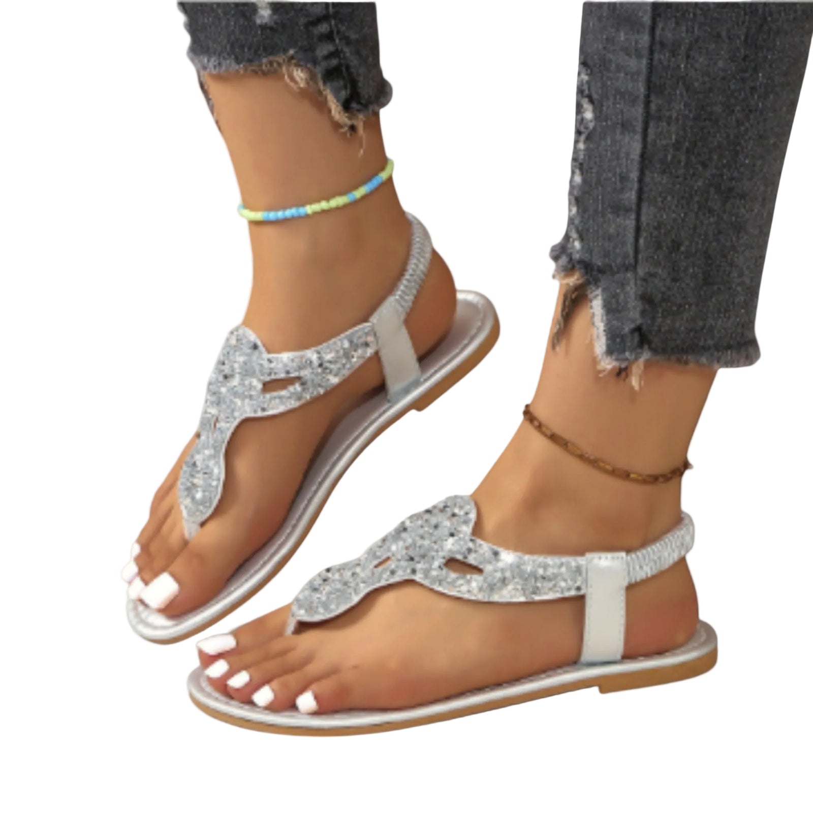 Dame Sandaler med Krystaller og Ergonomisk Design 0