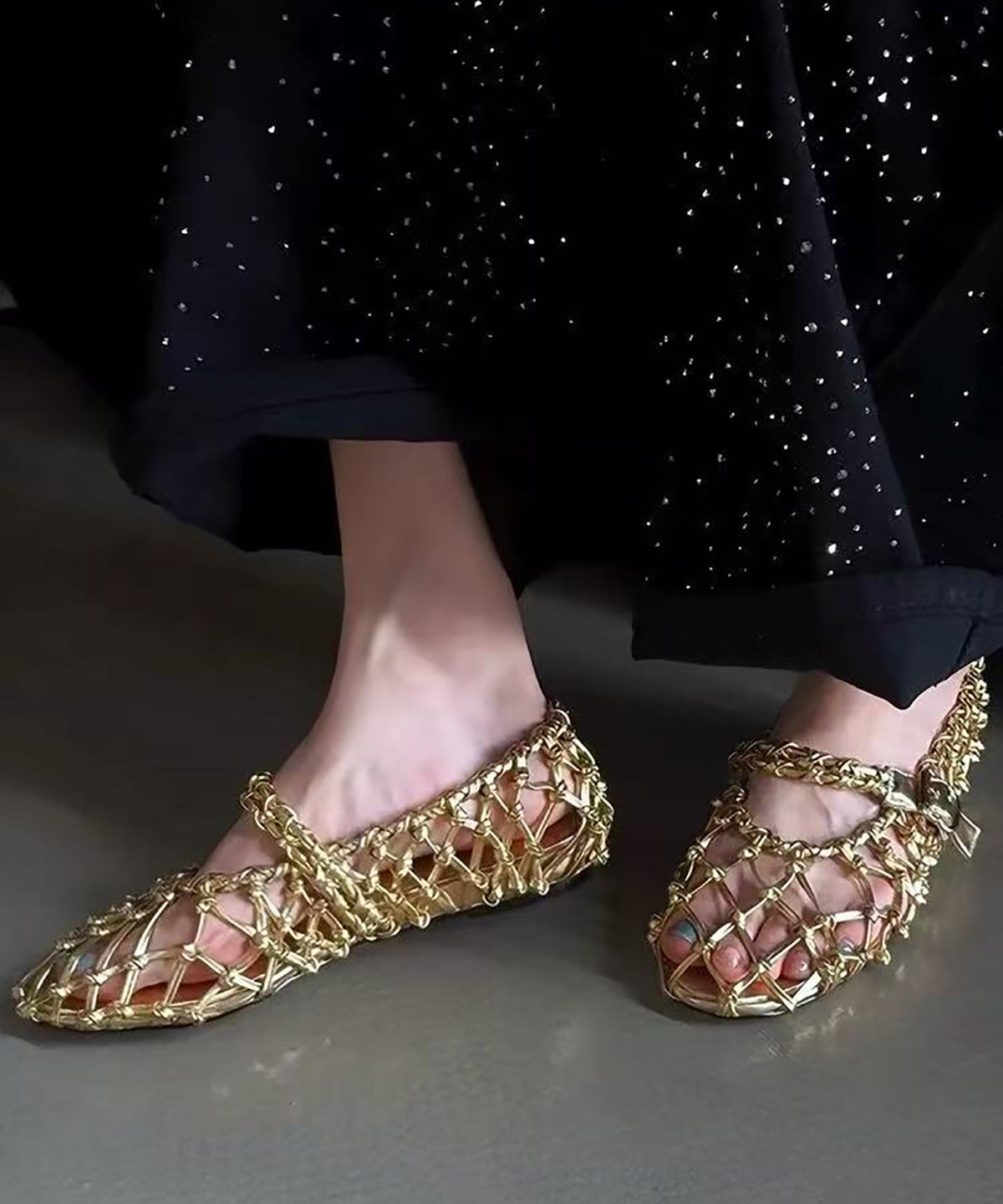 Dame Sandaler med Vevd Design og Spennestropp 3