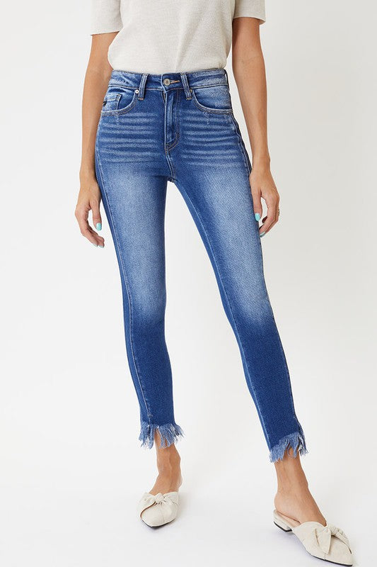 Dame Skinny Jeans Høy Midje med Detaljer 1