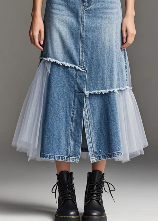 Dame Skjørt med Moderne Patchwork og Sideåpning 4