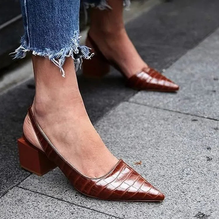 Dame Slingback Pumps Spiss Tå 3