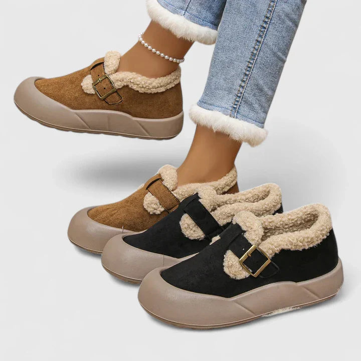 Dame Slip-On Sko med Spenne 4