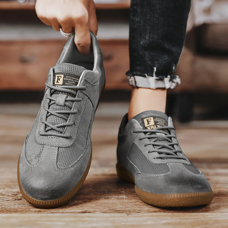 Dame Sneakers i Semsket Skinn Minimalistisk Stil 1