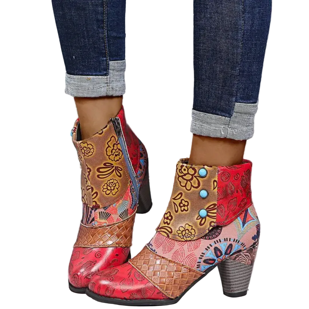 Dame Støvler Retro Vanntette Med Høy Hæl 0