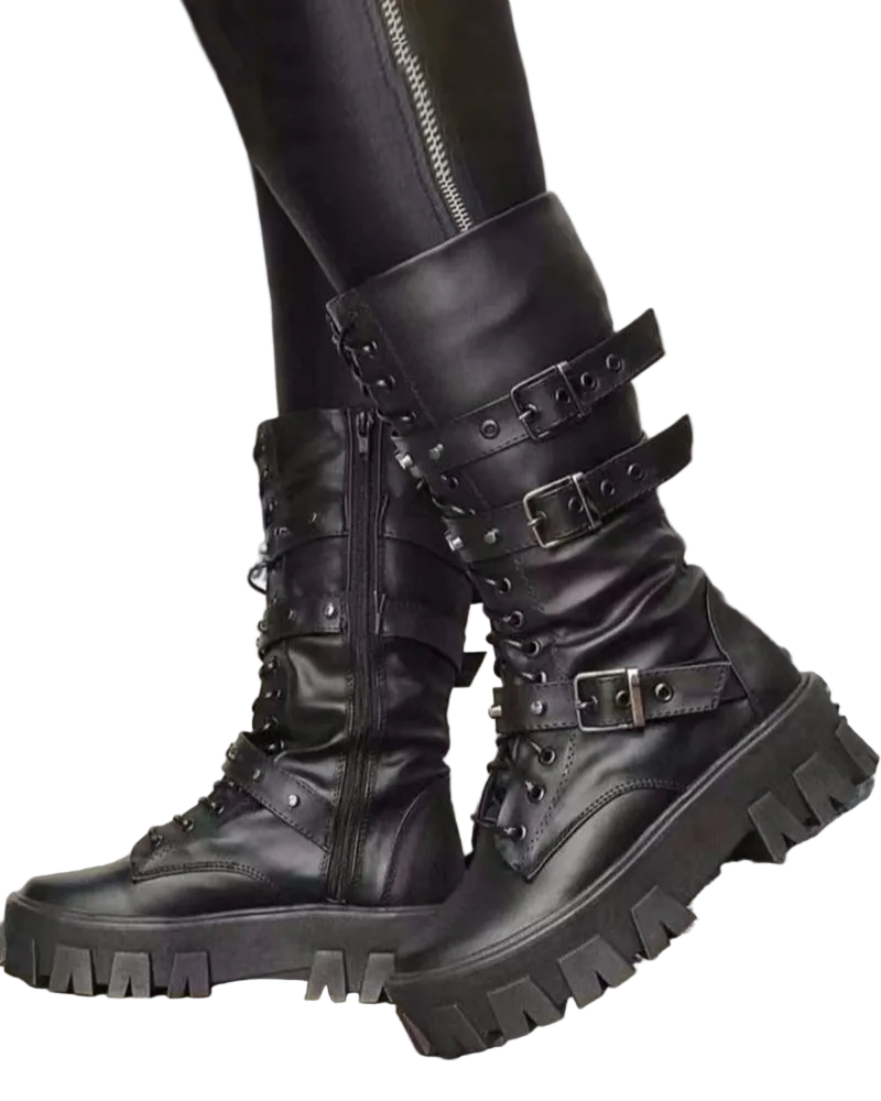 Dame Støvler med Glidelås og Spenner 5