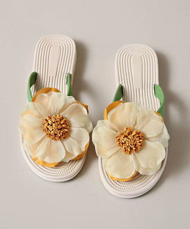Dame Strandflipflops Med Blomstermønster 2