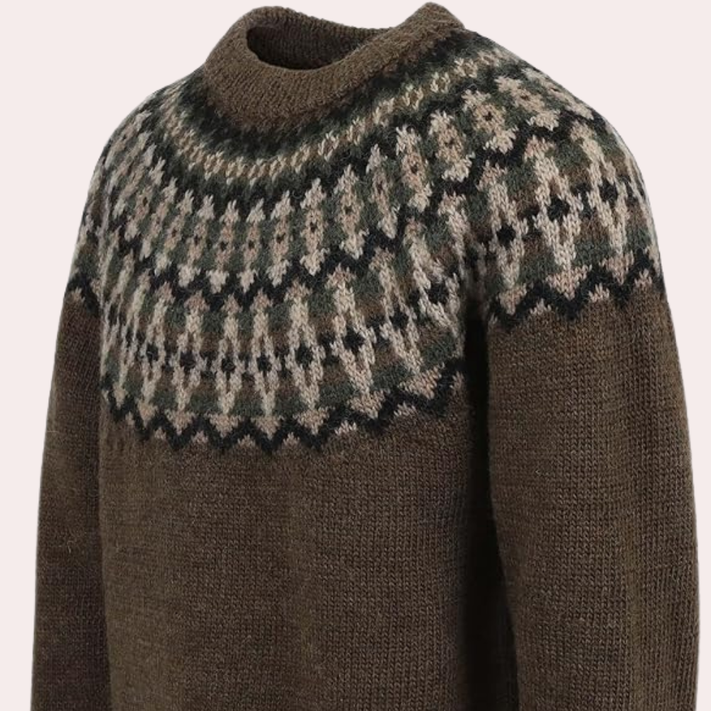 Dame Strikkegenser Retro med Koselig Stil 1