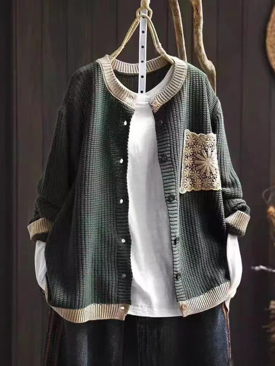 Dame Strikket Cardigan med Lommer - Klassisk og Komfortabel Stil 5