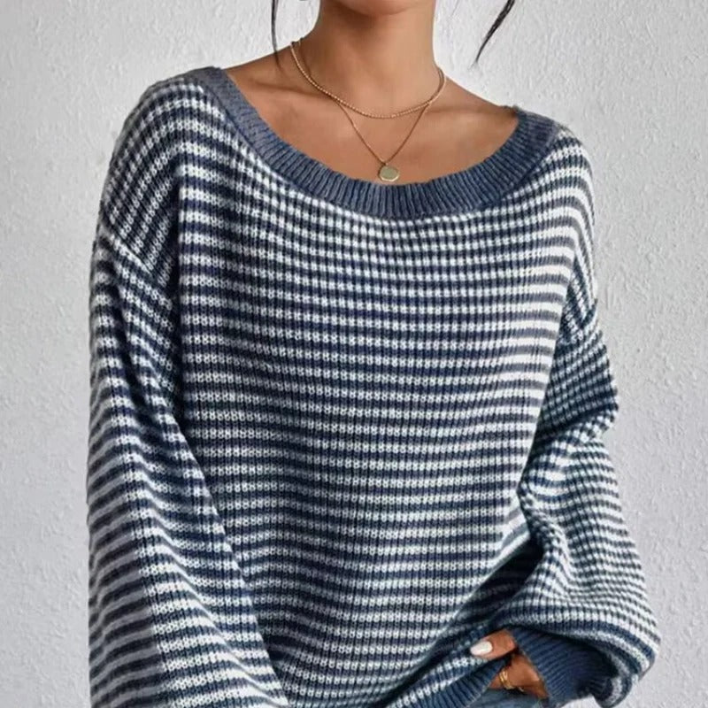 Dame Strikket Genser med Oversized Passform 4