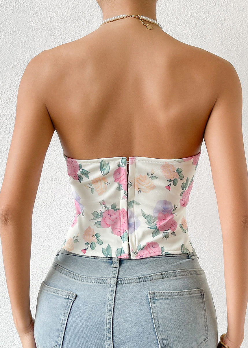 Dame Stroppeløs Tanktop Med Print Sommerstil 4