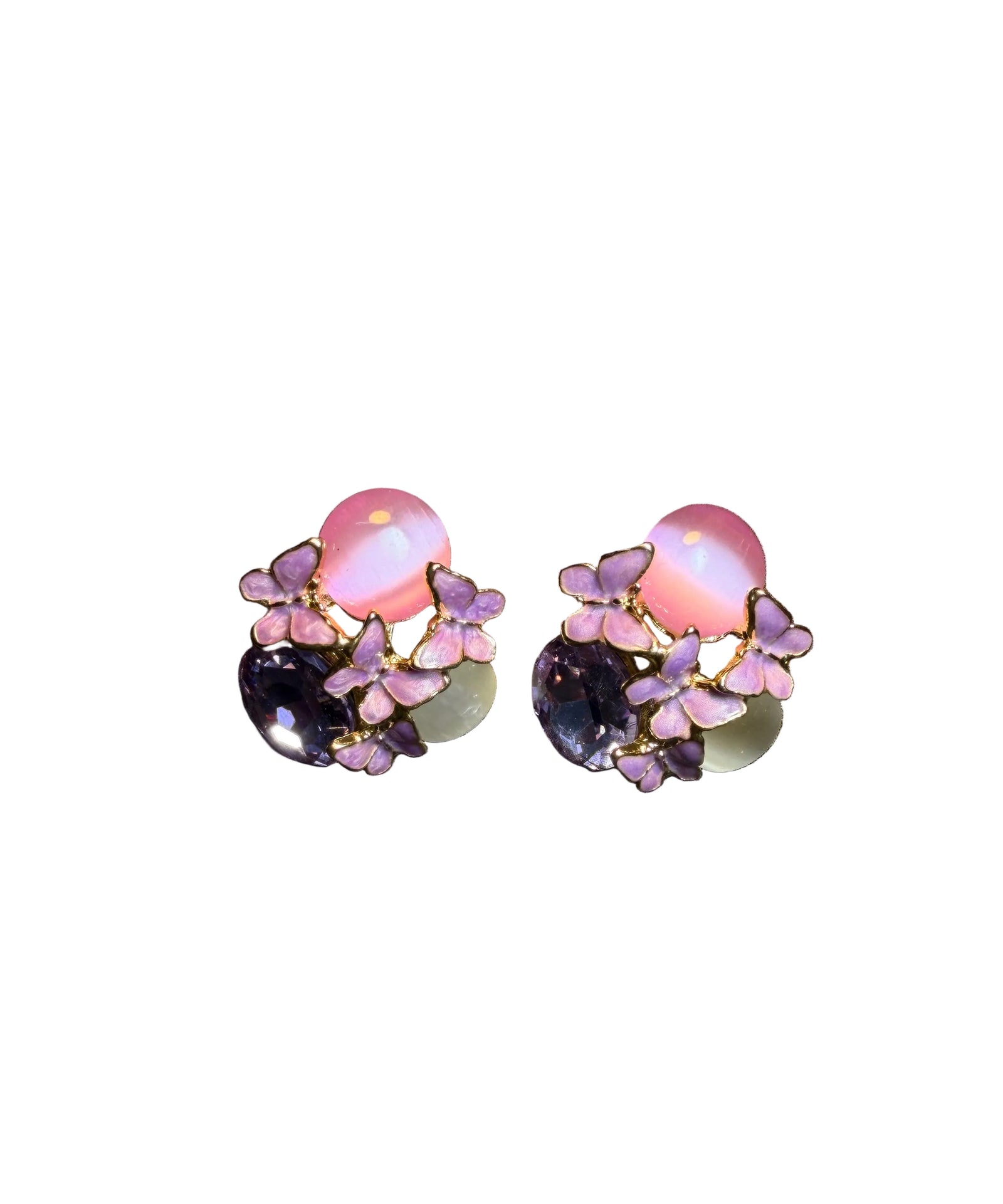 Dame Stud Øredobber Crystal Iris Design 0