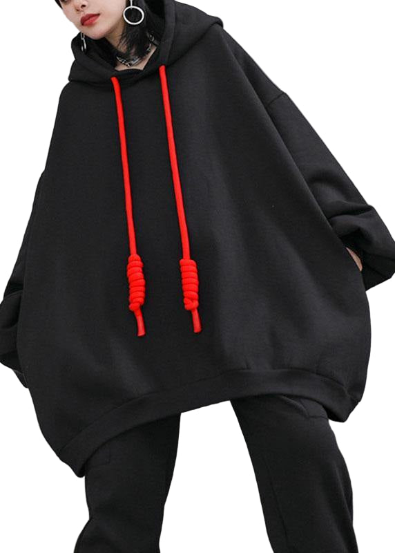 Dame Sweatshirt med Hette og Snøring 0