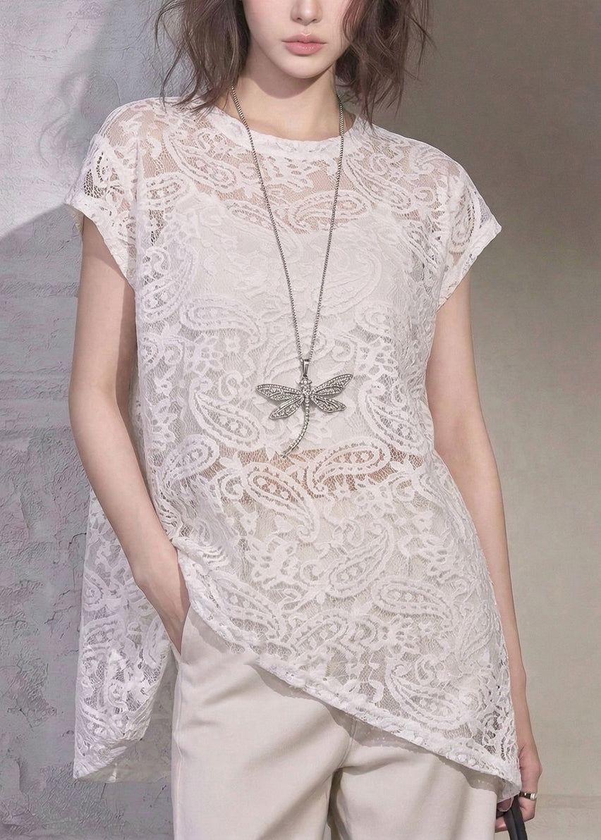 Dame T-skjorte med asymmetrisk design 1