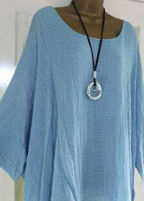 Dame T Skjorte Asymmetrisk O-hals Halv Erme Plus Size 4