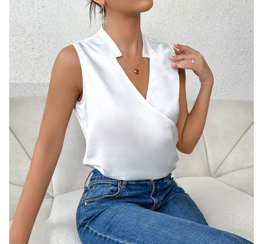 Dame Tank Top Ermeløs Chic 4