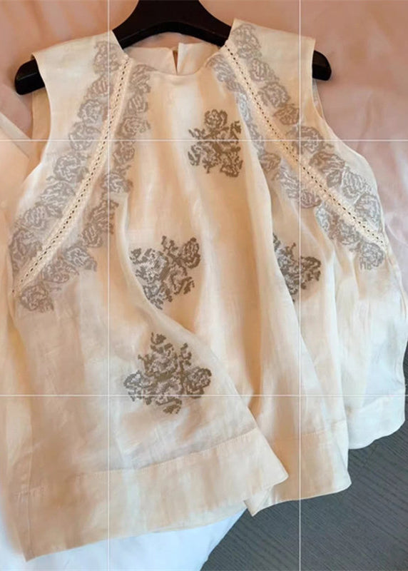 Dame Tank Topp med O-hals og Print 1