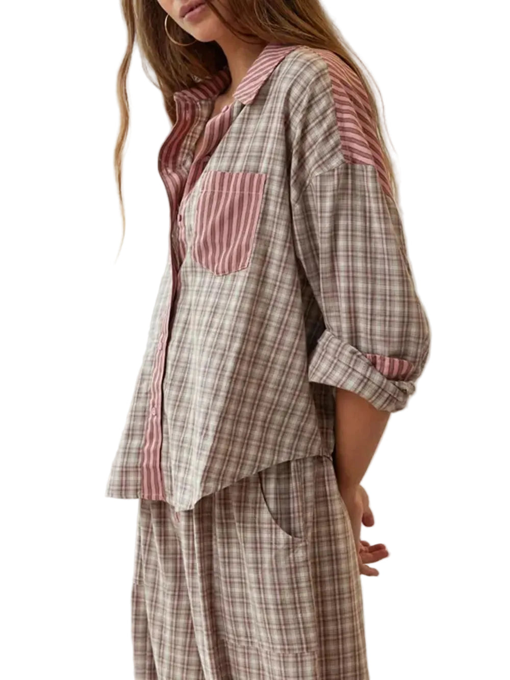 Dame Todelt Pyjamassett Komfortabel Design 0