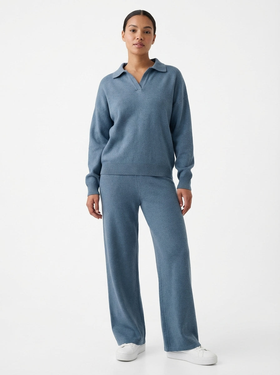 Dame Todelt Sett med Polokrage 4