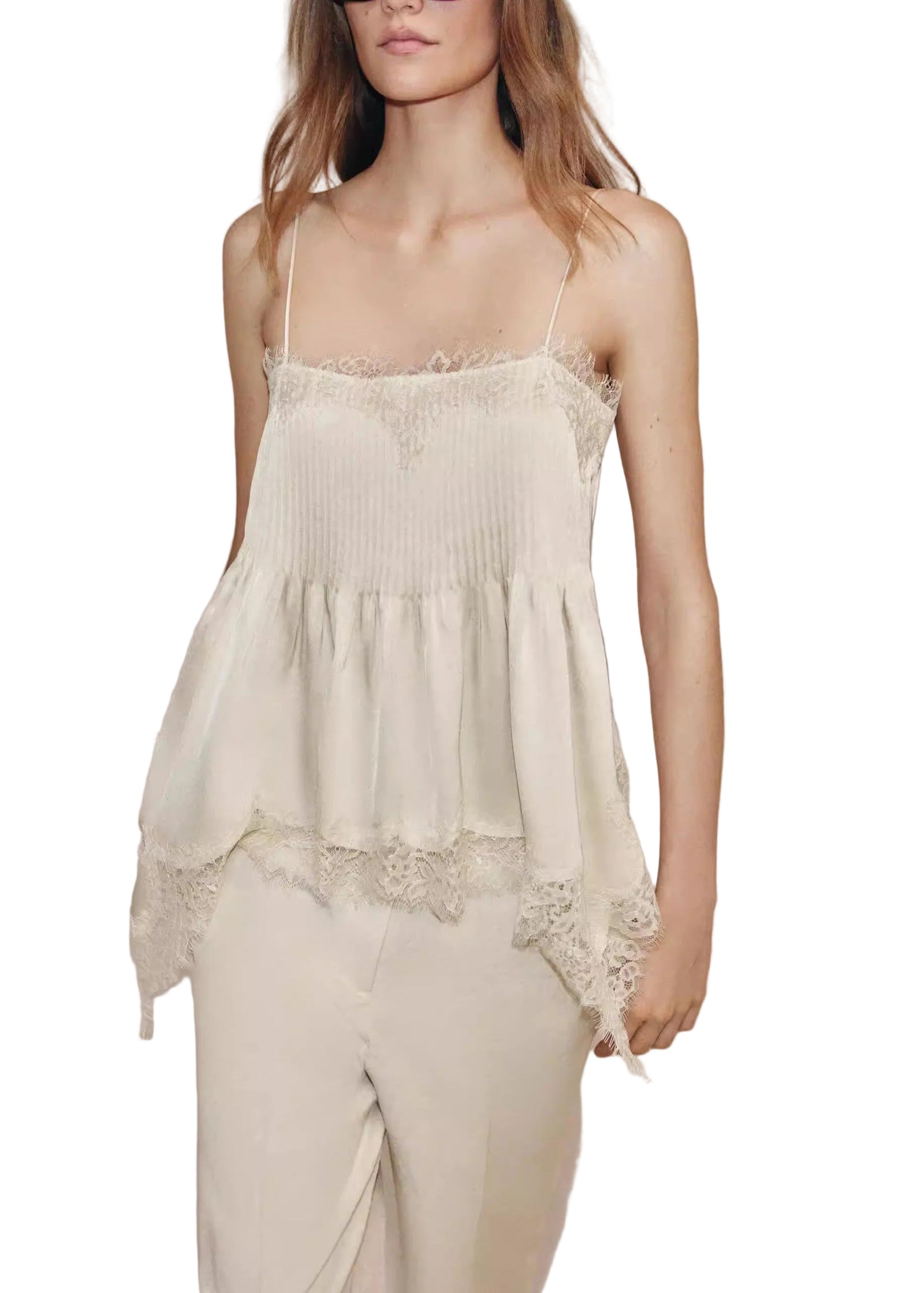 Dame Topp Asymmetrisk Patchwork Design Ermeløs 0