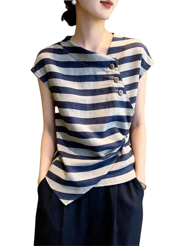 Dame Topp Asymmetrisk Stripete Plus Size 0