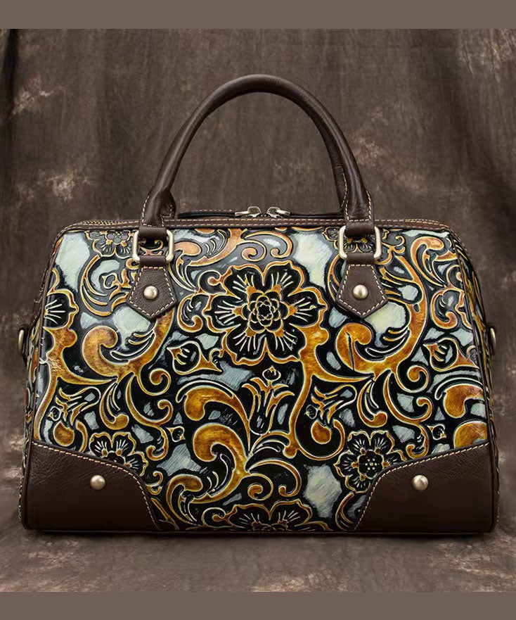 Dame Tote Veske Vintage Med Unikt Preget Design 1